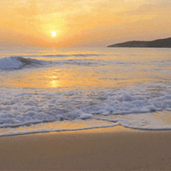 Ocean Waves With Golden Sunrise GIF