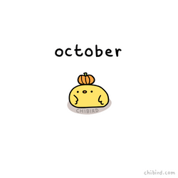 October Cute Bouncy Chibird Cartoon GIF