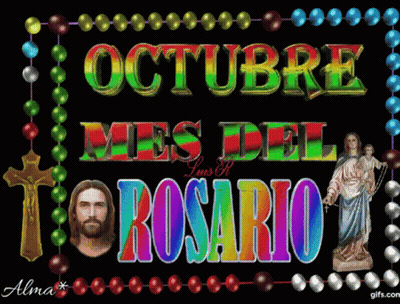 October Mes Del Rosario Colorful Poster GIF