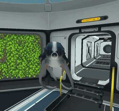 Octopus In Room With Emergency Exit Sign GIF