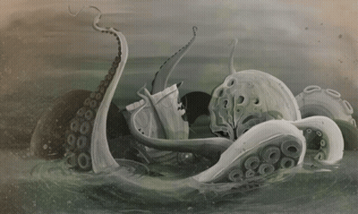 Octopus Painting With Many Tentacles GIF