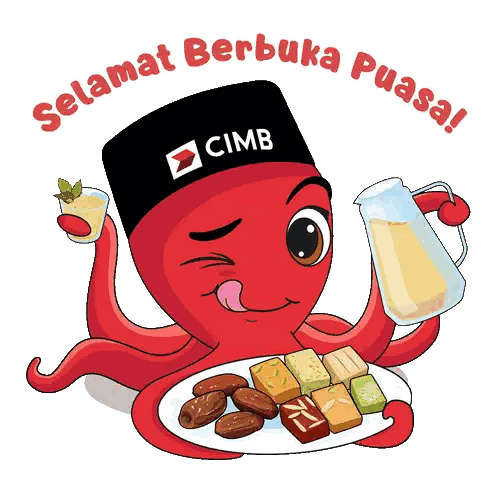 Octopus Wearing Cimb Hat Holding Pitcher Sticker