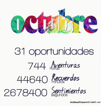 Octubre In Colorful Font GIF