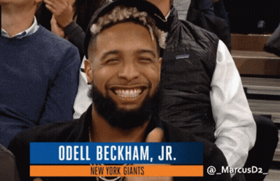 Odell Beckham Jr. New York Giants Smiling In Crowd GIF
