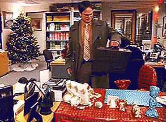 Office Christmas Party Prank On Dwight GIF