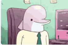 Office Dolphin Guy Reeee GIF