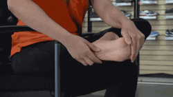 Office Girl Self Service Foot Massage GIF