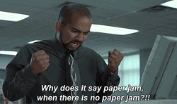 Office Space Milton's Friends Samir Complains Paper Jam GIF