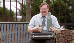 Office Space Milton Sitting On The Bench GIF