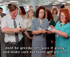 Office Space Milton Starts To Scoop His Cake GIF