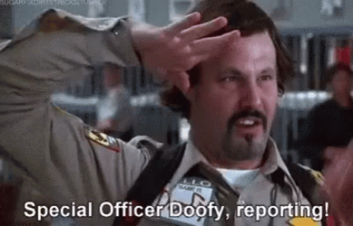 Officer Doofy With Swapped Face Saluting GIF