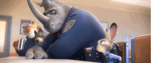 Officer Judy Hopps And Officer McHorn Fist Bump GIF
