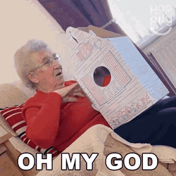 Oh My God Surprised Grandma With Gift GIF
