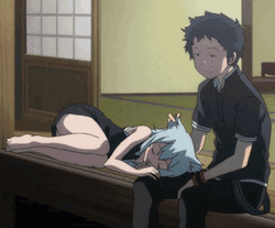Oh Nanami Anime Sleeping Leaning On Akina Hiizumi GIF