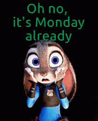Oh No Welcome To Monday Judy Hopps GIF