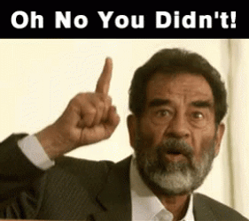 Oh No You Didn't Saddam Hussein Head Shake GIF