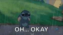 Oh Okay Stitch In Rain GIF