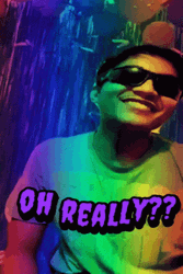 Oh Really Rainbow Guy Nod GIF