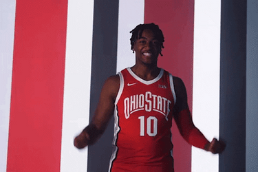 Ohio State Basketball Player Brice Sensabaugh Flexing Biceps GIF