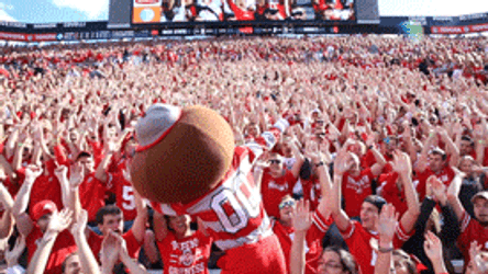 Ohio State Brutus Buckeye Swaying Arms With Fans GIF