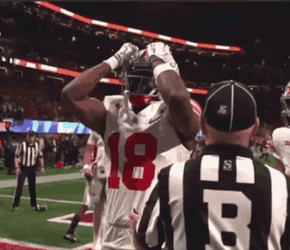 Ohio State Buckeyes Football Team Helmet Bump GIF
