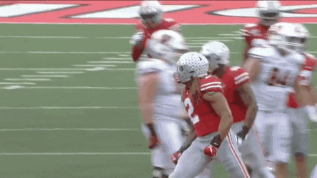 Ohio State Football Player Chase Young Rejoicing GIF