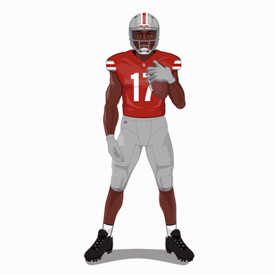 Ohio State Football Player Holding Football GIF