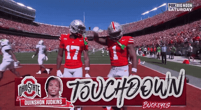 Ohio State Football Player Quinshon Judkins Celebrating Touchdown GIF