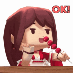 Ok Ok Anime Girl Eating Mini World GIF