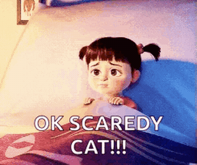Ok Scaredy Cat Little Girl In Bed GIF