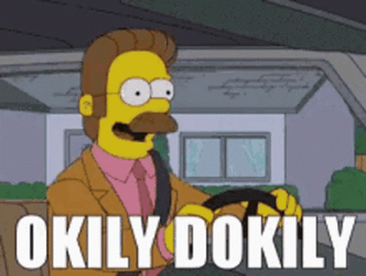 Okily Dokily Ned Flanders Driving The Simpsons GIF
