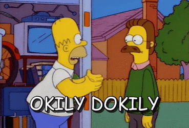 Okily Dokily Ned Flanders Walking Away Homer Simpson GIF