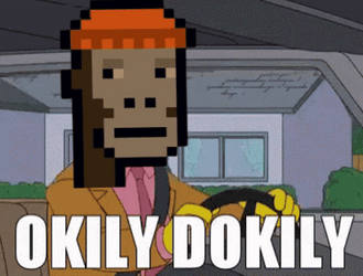 Okily Dokily Ned Flanders With CryptoPunk Monkey Head GIF
