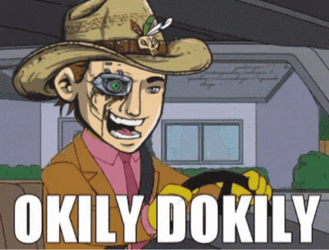 Okily Dokily Ned Flanders With Robot Cowboy Head GIF