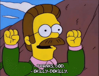 Okily Dokily The Simpsons Ned Flanders Big Hand GIF