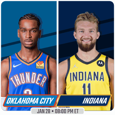 Oklahoma City And Indiana Basketball Game GIF