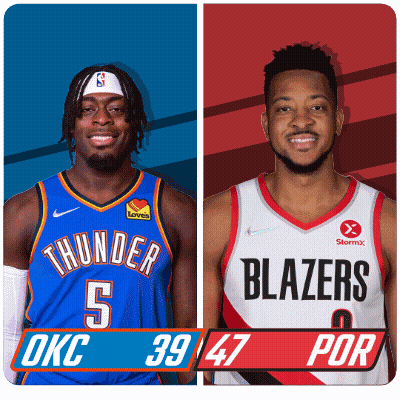 Oklahoma City And Portland Basketball Players GIF