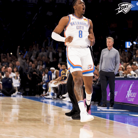 Oklahoma City Basketball Player Celebrating GIF