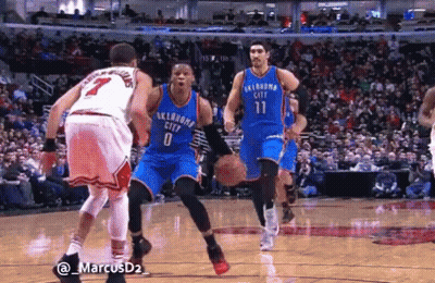 Oklahoma City Basketball Players Vs Chicago Bulls GIF