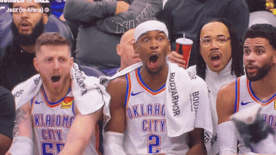 Oklahoma City Players Sitting In Stands GIF
