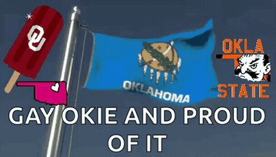 Oklahoma Flag Flying With Gay Okie And Proud Of It GIF