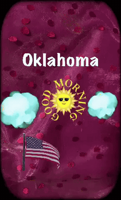 Oklahoma Good Morning on Purple Background