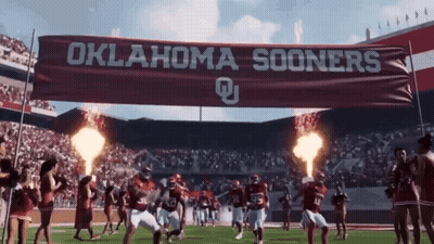 Oklahoma Sooners Football Team Led Into Stadium