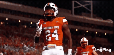 Oklahoma State Football Player Giving Peace Sign GIF