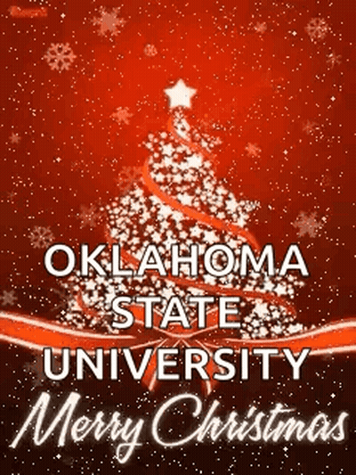 Oklahoma State University Christmas Card With Tree GIF