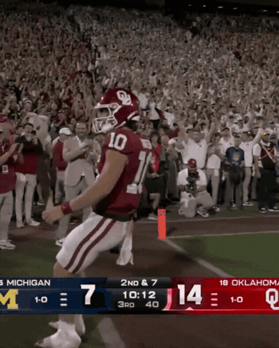 Oklahoma Vs Michigan Football Game GIF