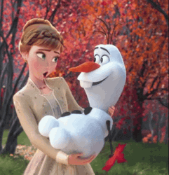 Olaf Anna Sweet Hug GIF