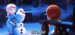 Olaf Elsa Anna Warm Hugs GIF