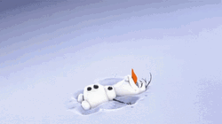 Olaf Snowman Relaxing In Snow Field GIF
