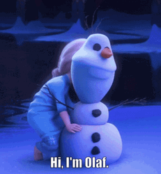 Olaf Snowman With Young Elsa GIF